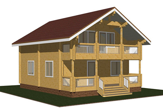 Двухэтажный деревянный дом